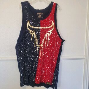 Switch Remarkable Tank Shirt Bull Paint Splatter Red Black Mens Size XL Cotton
